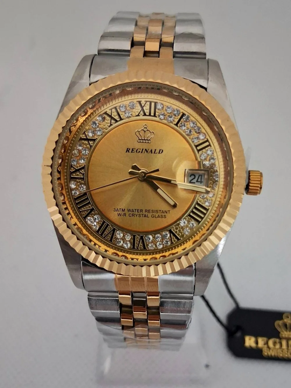 NEW IN BOX Men's Reginald 36mm Real Diamond Presidential Date Watch